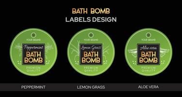 Bath bomb labels design, Peppermint bath bomb, lemon grass aloe vera bath bomb labels high quality editable vector file pure and natural soap packaging design, aromatherapy handmade soap label design