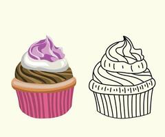 Cupcake fast food vector artwork illustration