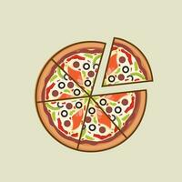 Pizza fast food vector artwork illustration