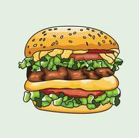 hamburguesa rápido comida vector ilustración obra de arte
