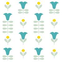 Scandinavian style pattern with blooming bluebells flowers. Floral print for tee, paper, fabric, textile. vector