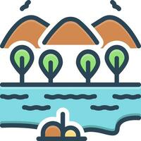 color icon for lakes vector