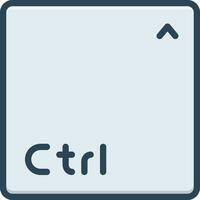 color icon for ctrl key vector