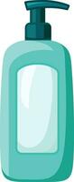 Shampoo bottle with a pump cap flat style vector illustration, shampoo container with a squeeze top, no label stock vector image