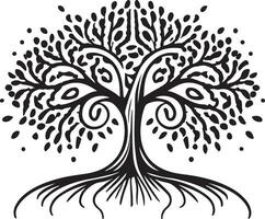 Trees cartoon coloring page illustration vector. For kids coloring book. vector