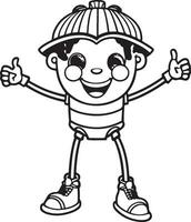 Coloring Page Outline Of cartoon Boy. Coloring book for kids. vector