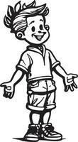 Coloring Page Outline Of cartoon Boy. Coloring book for kids. vector