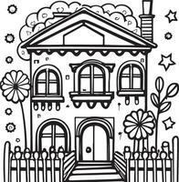 House coloring page, useful as coloring book for kids, isolated. vector