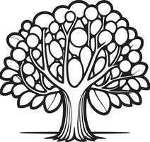 Trees cartoon coloring page illustration vector. For kids coloring book. vector