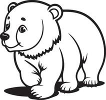 Cute Bear Coloring Pages, Kids Coloring Book, Bear Vector Character Illustration