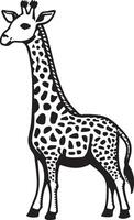 Giraffe cartoon characters isolated on white background. Illustration for children. Coloring book. Coloring page. vector