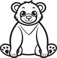 Cute Bear Coloring Pages, Kids Coloring Book, Bear Vector Character Illustration