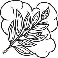 Hand drawn sketch of a branch with leaves vector