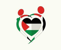 Palestine Flag Heart Emblem Abstract Symbol Vector illustration Design