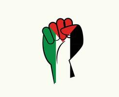 Palestina mano bandera emblema medio este país símbolo resumen vector diseño