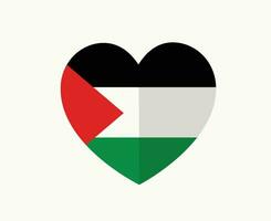 Palestina bandera corazón emblema medio este país icono vector ilustración resumen diseño elemento