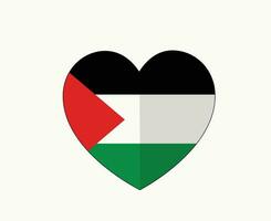 Palestina bandera corazón emblema medio este país icono vector ilustración resumen diseño elemento