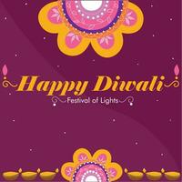 Indian Festival Diwali Poster Illustration vector