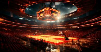 baloncesto arena, grande Deportes estadio - ai generado imagen foto