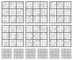 sudoku juego conjunto con respuestas vector