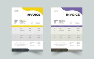 Invoice minimal design template,modern and professional minimal business invoice template vector