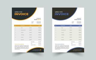 Invoice minimal design template,modern and professional minimal business invoice template vector