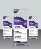 Business promotion Roll up banner,Modern x-banner and flag-banner advertising,Business Roll Up Set,Modern Exhibition roll-up design,Business Roll up banner vertical template design. vector