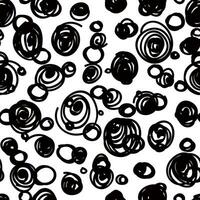 a black and white pattern with circles and swirls vector