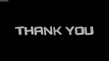 silver thank you text animation. 3D text animation video