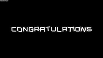 silver congratulations text animation. 3d text animation video