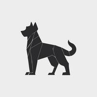 Vector black silhouette of a dog isolated on a white background.