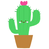 Oil painting texture cactus character png