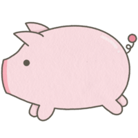 Sweet chubby pink pig png