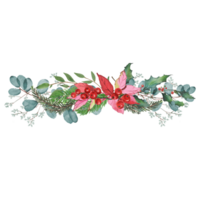 christmas frame with holly berries decorate leaf png