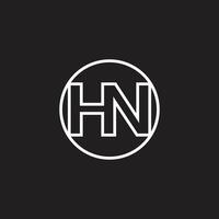 hn letras monograma logo diseño vector