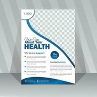 Medical health care flyer template design vector