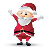 Santa claus isolated on white background. happy cartoon. Vector illustration. Eps 10.