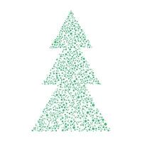 Christmas green tree made of uneven circles, flat vector illustration