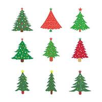 vector set of Christmas tree design elements.