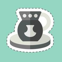 Sticker line cut Ayran. related to Turkey symbol. simple design editable. simple illustration vector