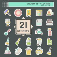 Sticker Set Cleaning. related to Household Appliance symbol. simple design editable. simple illustration vector