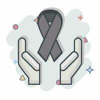 Icon Ribbon. related to World Cancer symbol. comic style. simple design editable. simple illustration vector