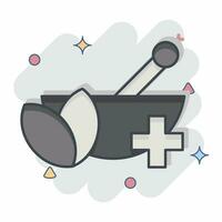 Icon Medicine. related to World Cancer symbol. comic style. simple design editable. simple illustration vector