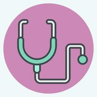 Icon Stethoscope. related to World Cancer symbol. color mate style. simple design editable. simple illustration vector