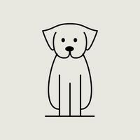 Continuous one line drawing. Dog  Vector illustration