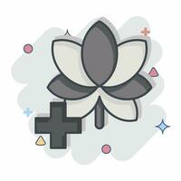 Icon Herbal Treatment. related to World Cancer symbol. comic style. simple design editable. simple illustration vector