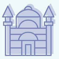 Icon Blue Mosque. related to Turkey symbol. two tone style. simple design editable. simple illustration vector