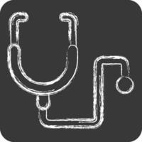 Icon Stethoscope. related to World Cancer symbol. chalk Style. simple design editable. simple illustration vector