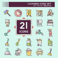 Icon Set Cleaning. related to Household Appliance symbol. MBE style. simple design editable. simple illustration vector