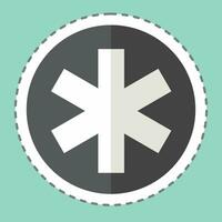 Sticker line cut Emergency. related to World Cancer symbol. simple design editable. simple illustration vector